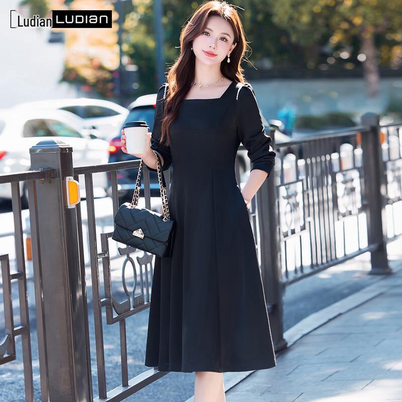 Women's Hepburn Style Square Neck A-Line Midi Dress