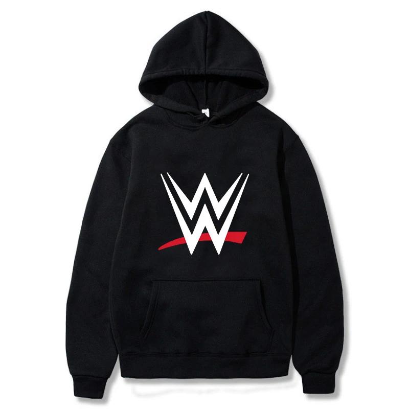 WWE Print Loose Hoodies Men's Fashion Pullovers Women's Casual Hooded Sweatshirts Long Sleeve Streetwear Menswear