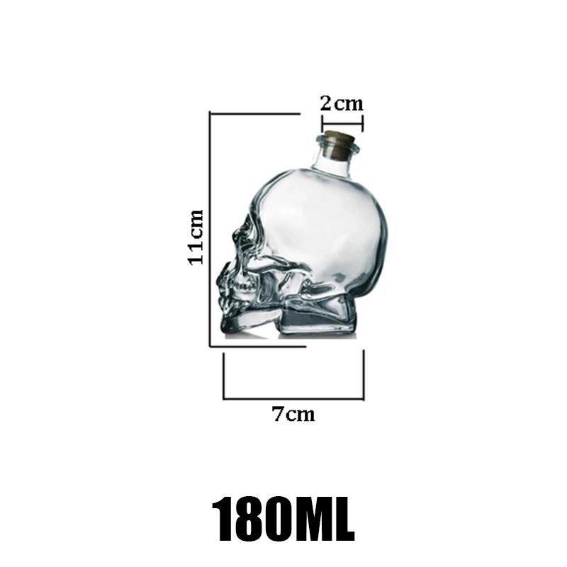 100-750ML Creativity Glass Skull Head Cup Vodka-Shot Whiskey Wine Drinking Bottle Decanter Drinkware Bar Tools Halloween Gifts