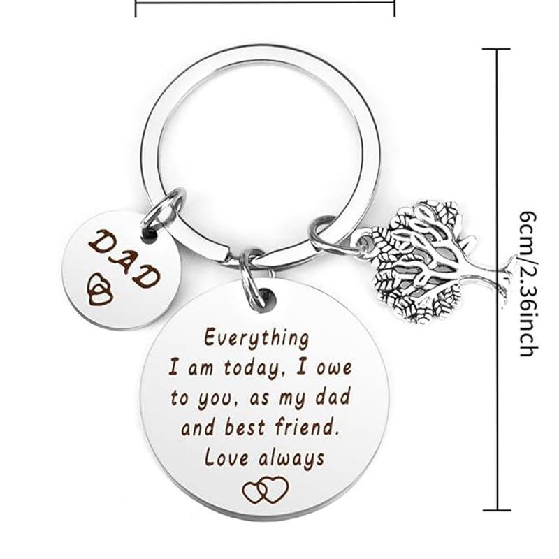 German Fathers Day Birthday Gift Bester Papa Der Welt Stainless Steel Keychain Stainless Steel Keychain for Backpack Bag Pendant