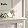 Wings Angel Sculpture 3D Printed Kneeling Figurine, Praying Cherub Desktop Statue, Ornament for Home Office Indoor Outdoor Garden Decor Figurine