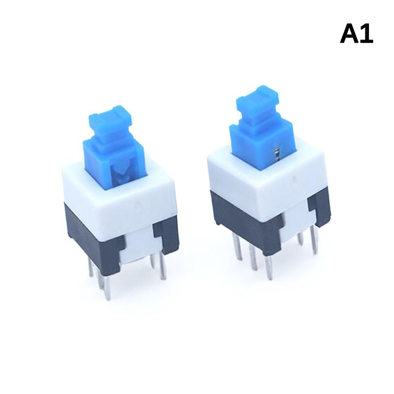 10Pcs/Lot Square 7X7X12Mm 6 Pin Dpdt Mini Push Button Flat Self-Locking Switch G64 Multimeter Switch Micro Switch Kit