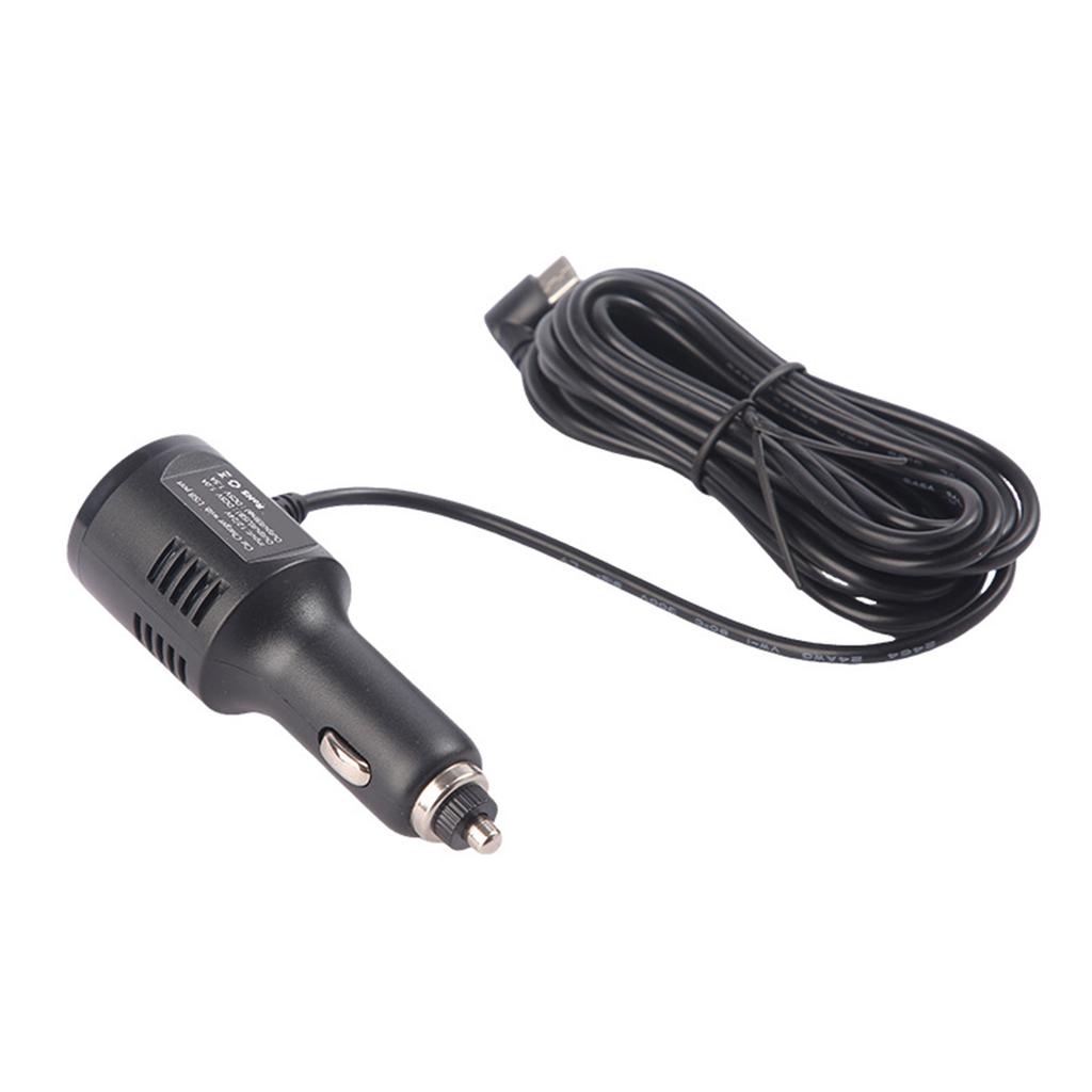 Intelligent USB Vehicle Charger 340cm Angled USB C Cord 5V1A Output Short Circuit Protections Compatible for 12V 24V Car
