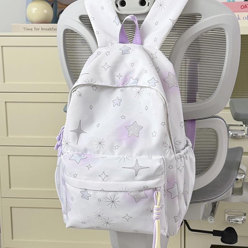 Schoolbag new fresh and sweet printed backpack trend large capacity lightweight student bag commuter travel leisure backpack