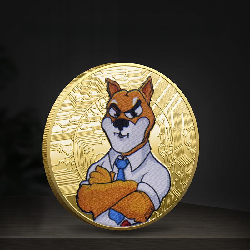 Color UV Shiba Inu Coin Virtual Bit Commemorative Coin Digital Virtual Currency Gold Coins, Christmas gift, Stocking stuffers
