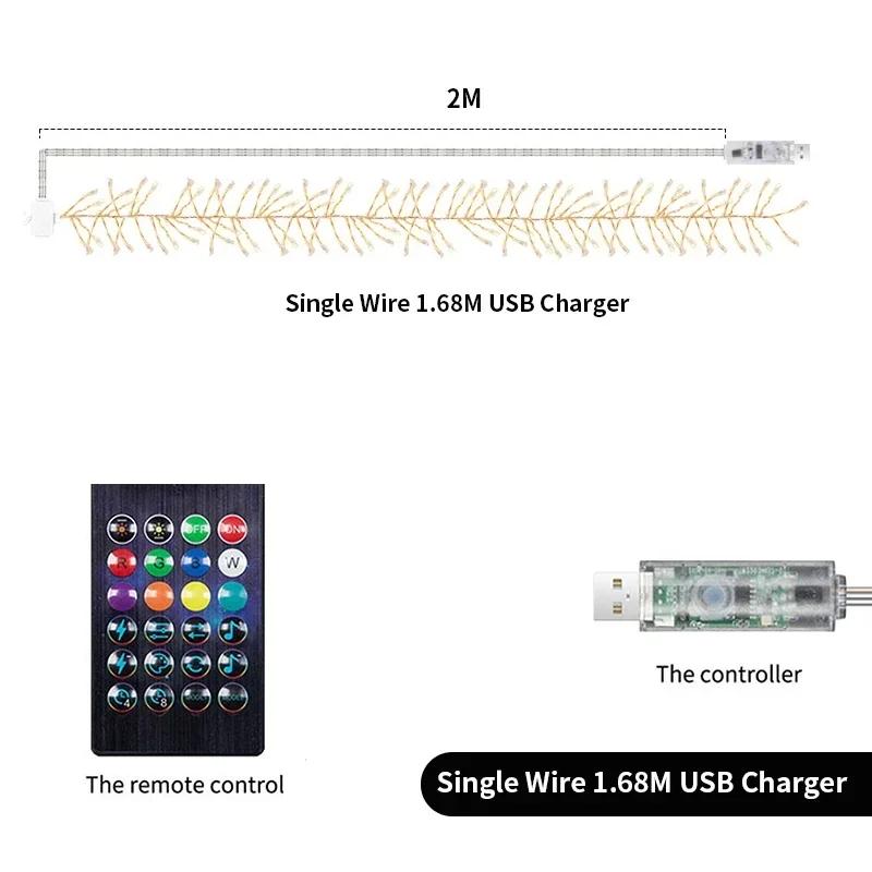 APP Control RGB LED Light Waterproof New Year Home Decoration String Lamp DIY Picture Display Music Bluetooth Chandelier