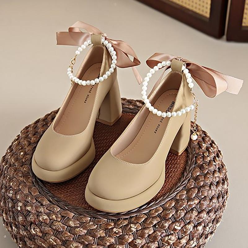 

Белые французские ретро туфли на платформе и толстом каблуке, женские 2025 новая весна-осень, туфли Мэри Джейн, увеличивающие рост для юбки 43