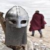 Medieval Combat Helmet with Chain Trough Knight Crusader Armor, LARP SCA Battle-Ready Steel Helmet Gift