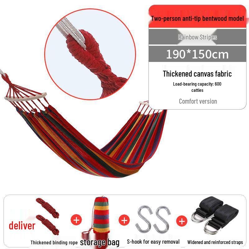 Rainbow Striped Portable Outdoor Hammock Chair for College Students