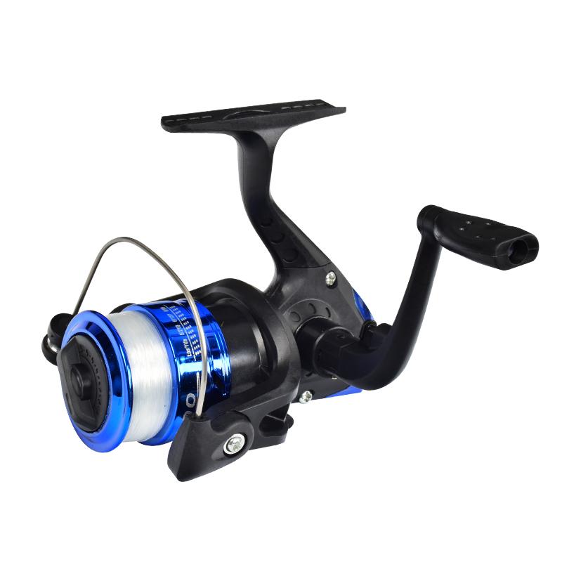 DN Portable 3BB Small Spinning Fishing Reel 5.2:1 Plastic Mini Steel Fishing Reels Spinning with 50m 2.5# Line