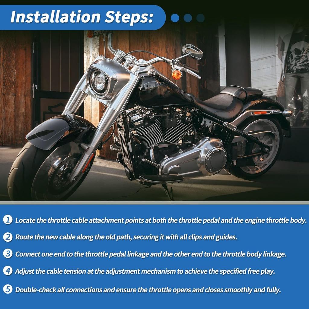 110cm Motorcycle Throttle Cable No.8831200 Throttle Control Cable for Harley Sportster XL883 XL1200 2002-2014