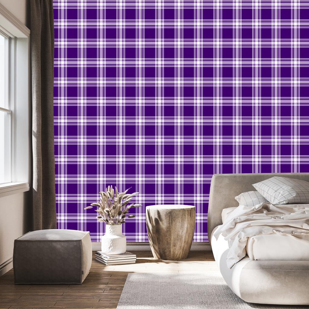 Purple and Lavender Checkered Wallpaper for Living Room and Bedroom 50x1000
