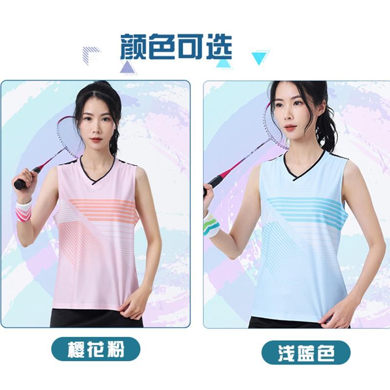 Unisex Sleeveless Badminton Sport Set Team Uniform With Number Printing Athletic Wear Men Women