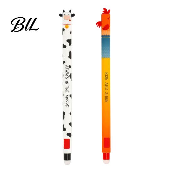 Kid-friendly Pen Farm Animal Erasable Gel Pens for Kids Cute Cartoon Cow Turkey Donkey Child Safe Pig Design Smooth Writing Easy Erase Fun School