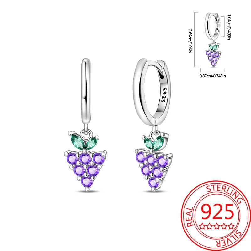 S925 Silver Colorful Sparking Zircon Heart Shape Dopamine Hoop Earrings Flowers Earrings Jewelry for Women Girl Fine Gifts