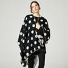 Female Lengthened Thick Furcal Round Dot Cloak Fashionable Tippet Shawl for Winter Autumn Christmas Gift