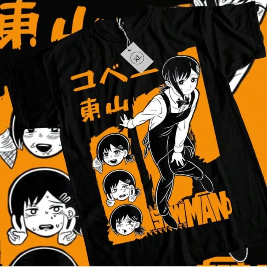 Funny Kobeni Denji Makima TShirt Anime Unisex S