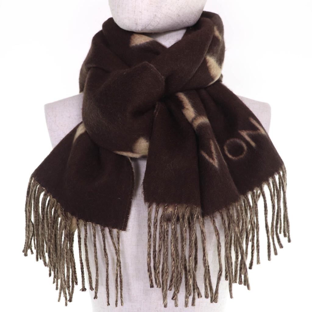 Great LOUIS VUITTON Scarf Escalp Reykjavik Monogram Brown cashmere 401486 Used