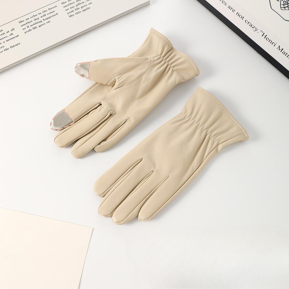 Fleece Thickened Windproof Waterproof Touch Screen Couple Men's Driving Korean Style Bike Riding Winter Gloves