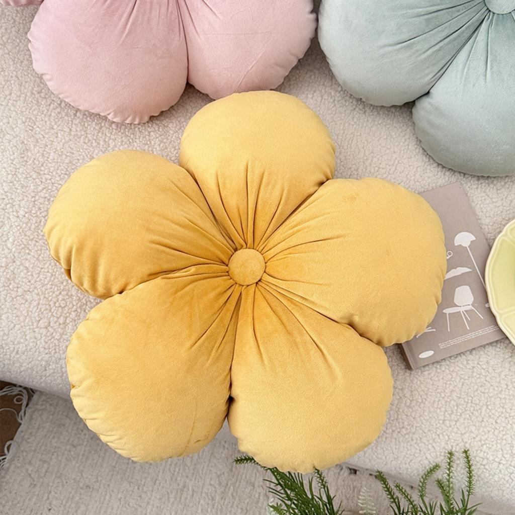 Solid color floral pillow, soft cotton floral cushion, used for sofas, beds, chairs, and home decor