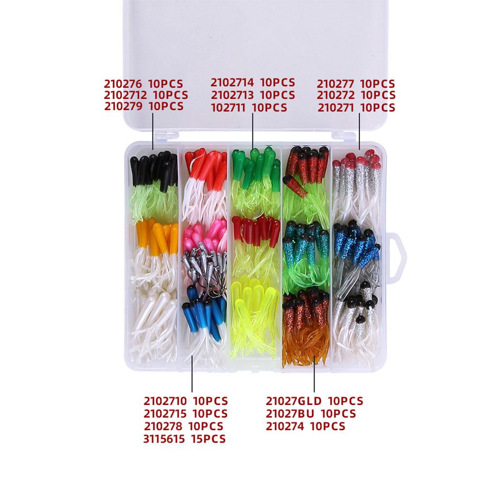 165pcs Fishing Lure with Jig Hooks Artificial Bait Soft Worm Bait Wobbler Silicone Swimbait for Fishing Pike Perch Trout