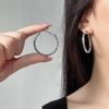 Elegant Crushed Silver Circle Earrings: Fashionable, Versatile Ear Clips for Women