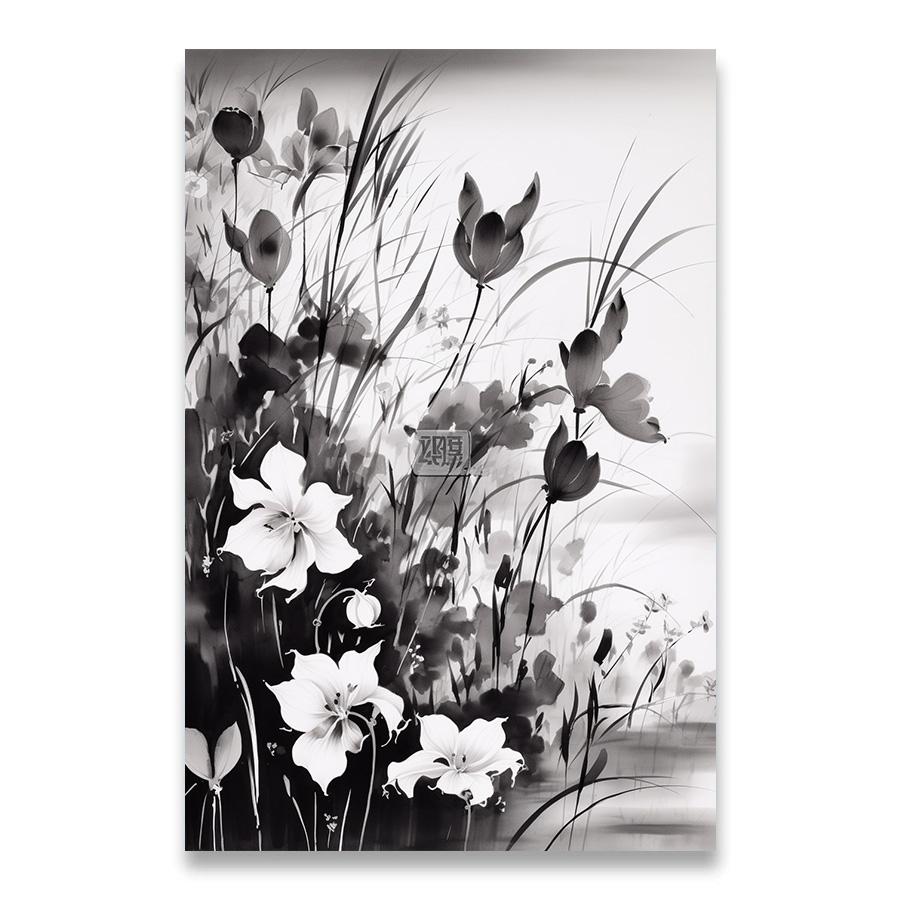 

1 шт. Чернила Домашний декор Интерьерные картины Благородное украшение Картины Комнатное настенное искусство Холст Живопись Разные цветы Черно-белый 20x30cm No Framed