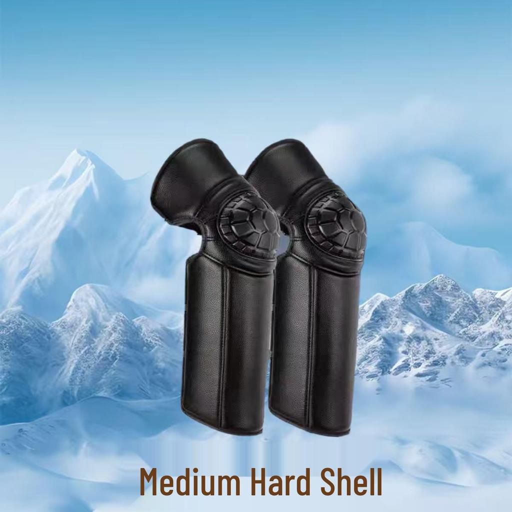 Winter Electric Motorcycle Knee Pads: Unisex Windproof, Thick, Warm, Cold Protection for Cycling.