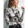 Ladies Shanshui Former Residence Long Sleeve Shirt - Half Turtle Collar T-Shirt Top, Slight Elasticity - Versatile Shirt for All Seasons