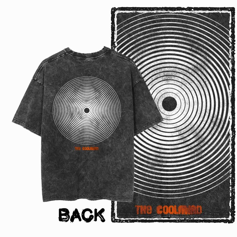 G13 Back Printing Cool Printing Men's T-shirt/pickled Streetwear Large Size Retro O-neck Men's T-shirt