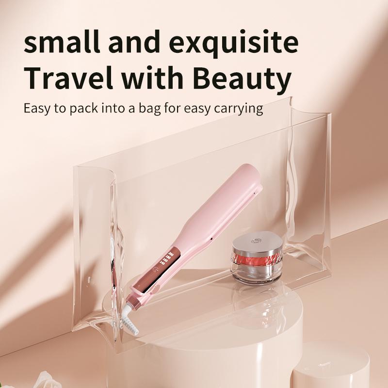 2-in-1 Hair Straightener Curling Iron Ceramic Plate Negative Ion Wide Plate Temperature Adjustable Hair Straightener