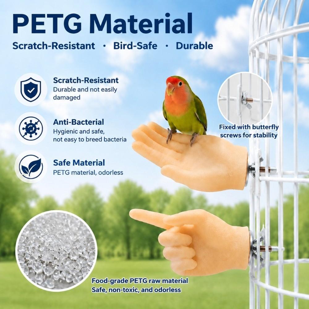 Washable Parrot Bird Perch Stand Adult Hand Proportions Parrot Fake Hand Perch  Interactive Play
