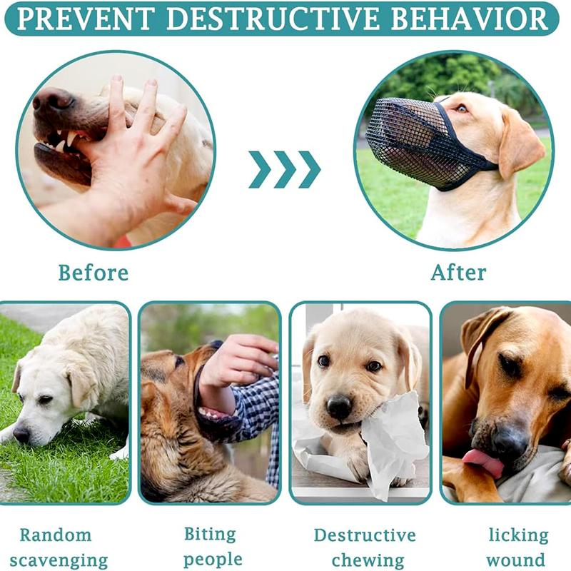 1Pc Pet Accessories Breathable Nylon Solid Color Dog Safety Adjustable Mouth Cover Anti Bite Muzzle