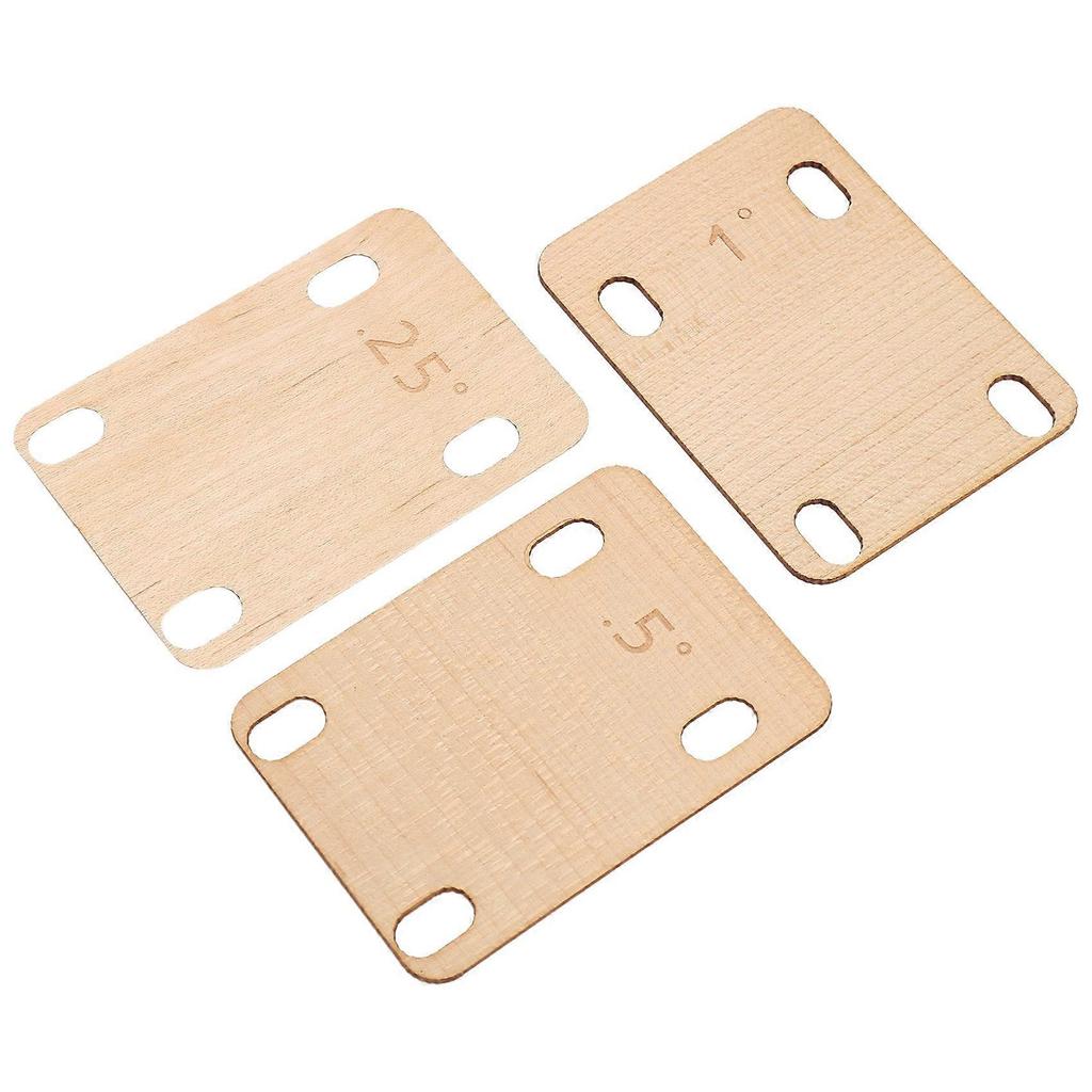 3 Pezzi Cunei per Manico di Chitarra, Protezione Cuneo per Manico di Chitarra in Legno d'Acero Massiccio 0,25, 0,5 e 1 Grado Chitarra