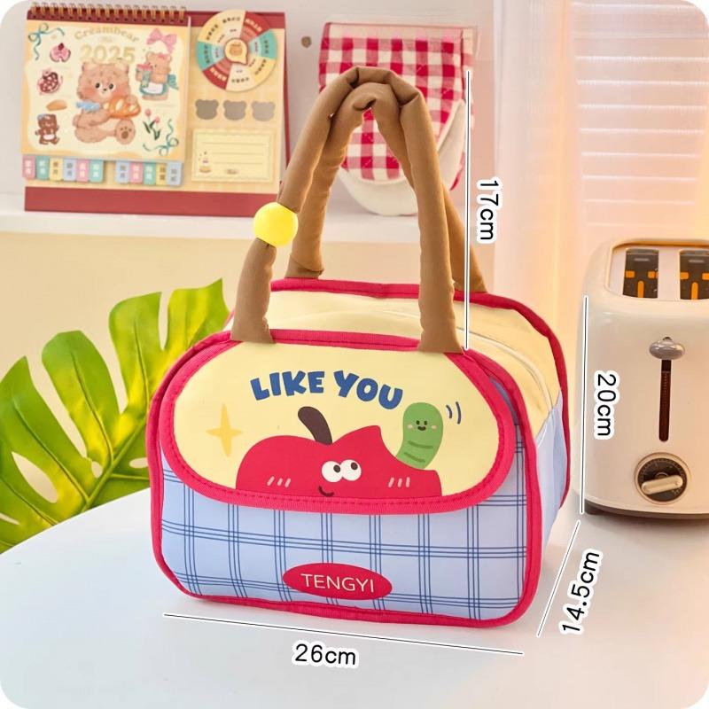 Cute Lunch Box Bag For Woman Office Kids School Portable Insulating Thermal Lunch Box Bag Large Bento Pouch Food Storage Bag