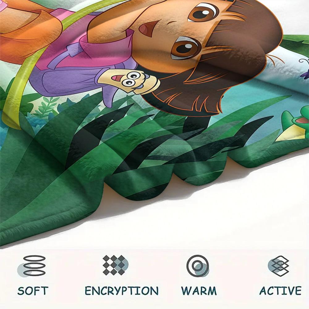 Dora the Explorer2 Flannel Blanket, High quality Comfortable for All Seasons, Home Decor, Warmth and Comfort