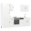 7-Piece High-Gloss White Kitchen Cabinet Set