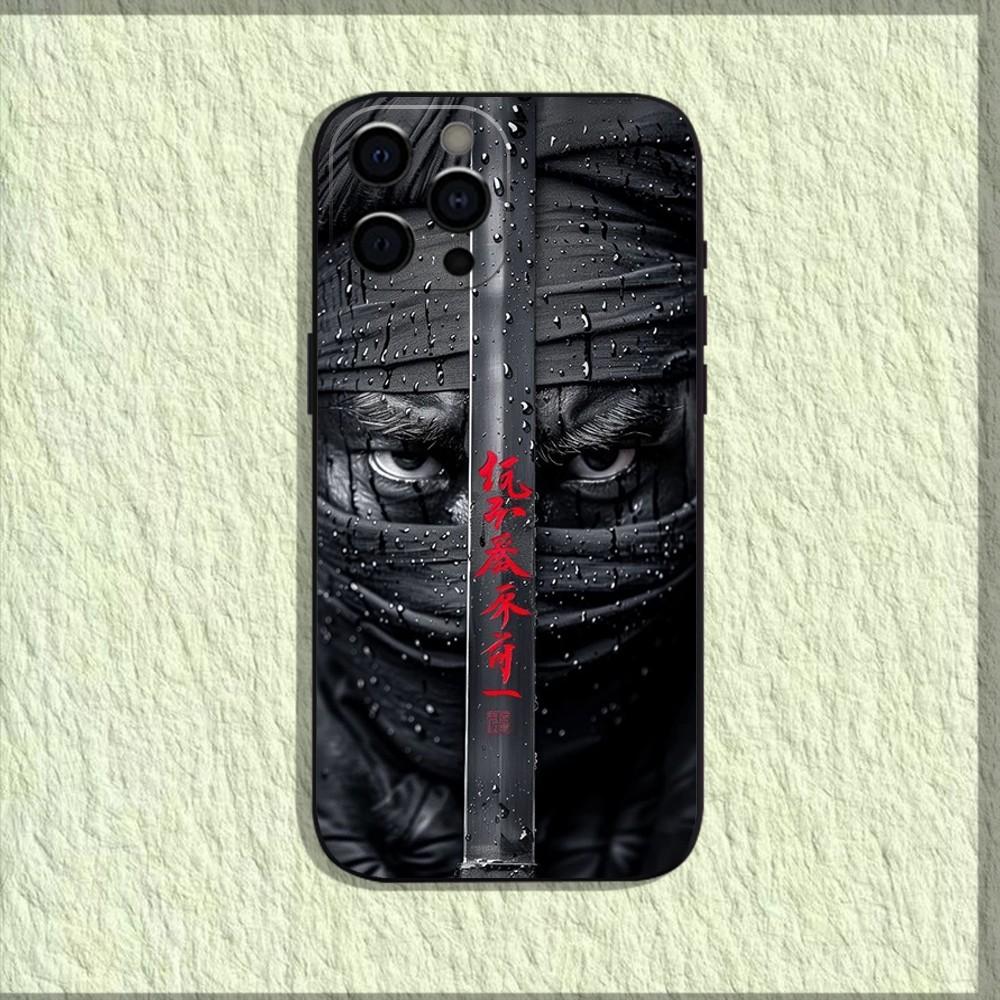 Japanese Bushido Samurai Phone Case For iPhone 16,15,14,13,12,11,Pro,X,XS,Max,XR,Plus,Mini Soft Black Cover