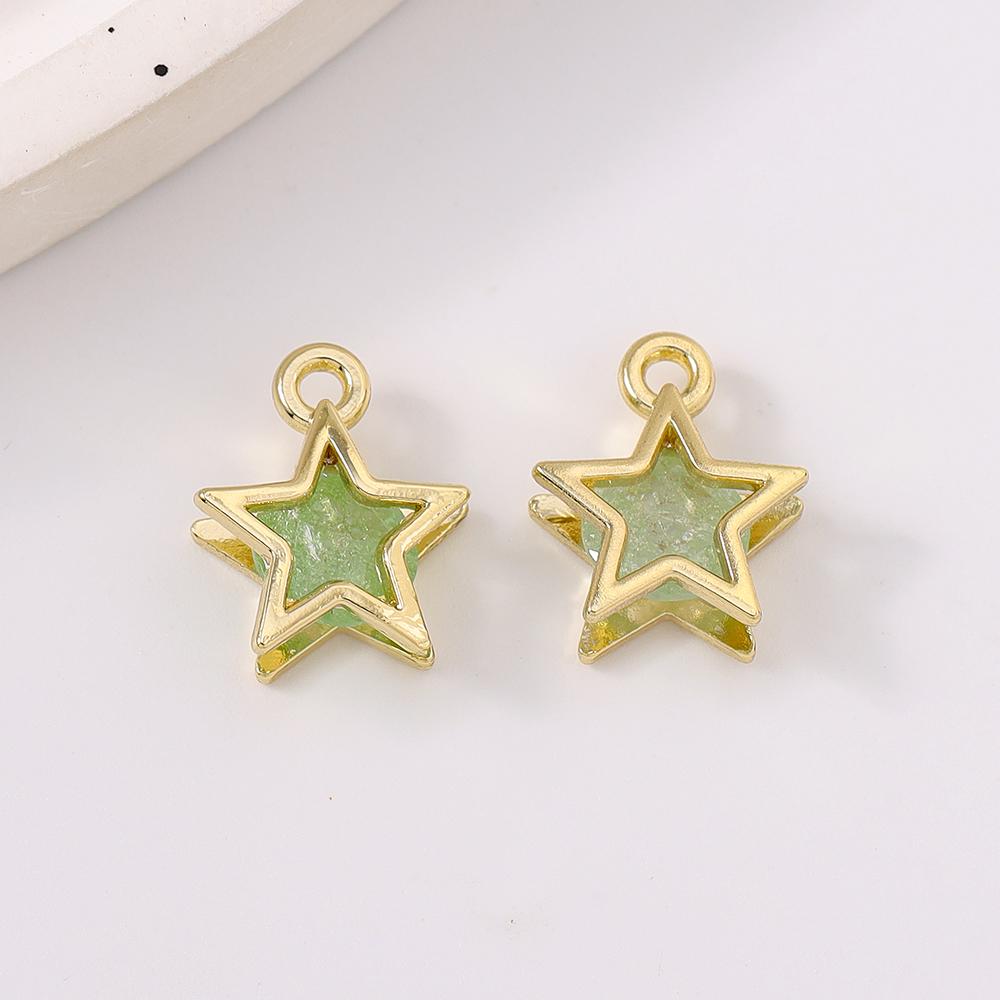 5pcs Cute Crystal Star Pendant Charms for Jewelry Making Earrings Bracelet Necklace DIY Handmade Accessories