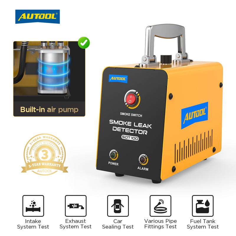 AUTOOL Car Smoke Leak Detector Built in Pump EVAP Vacuum Leakage Diagnostic Tool 12V Fuel Pipe Leak Locator Auto Detector SDT100