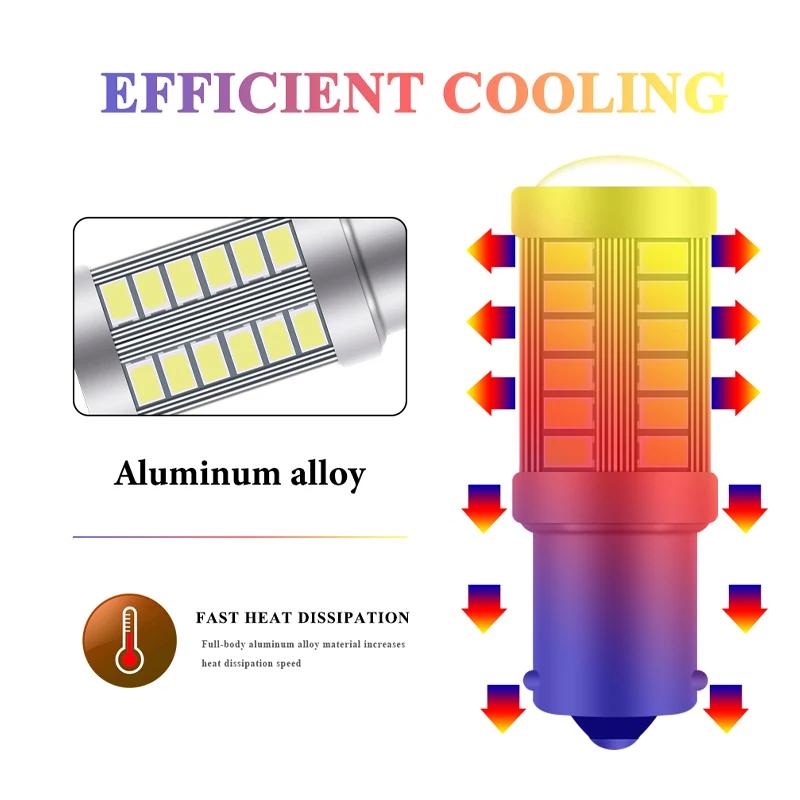 2PCS 1156 PY21Wled BA15S 1157 BAY15D 33SMD Car Turn Signal Lights Brake Lights Auto Reverse Lamp Daytime Running Light