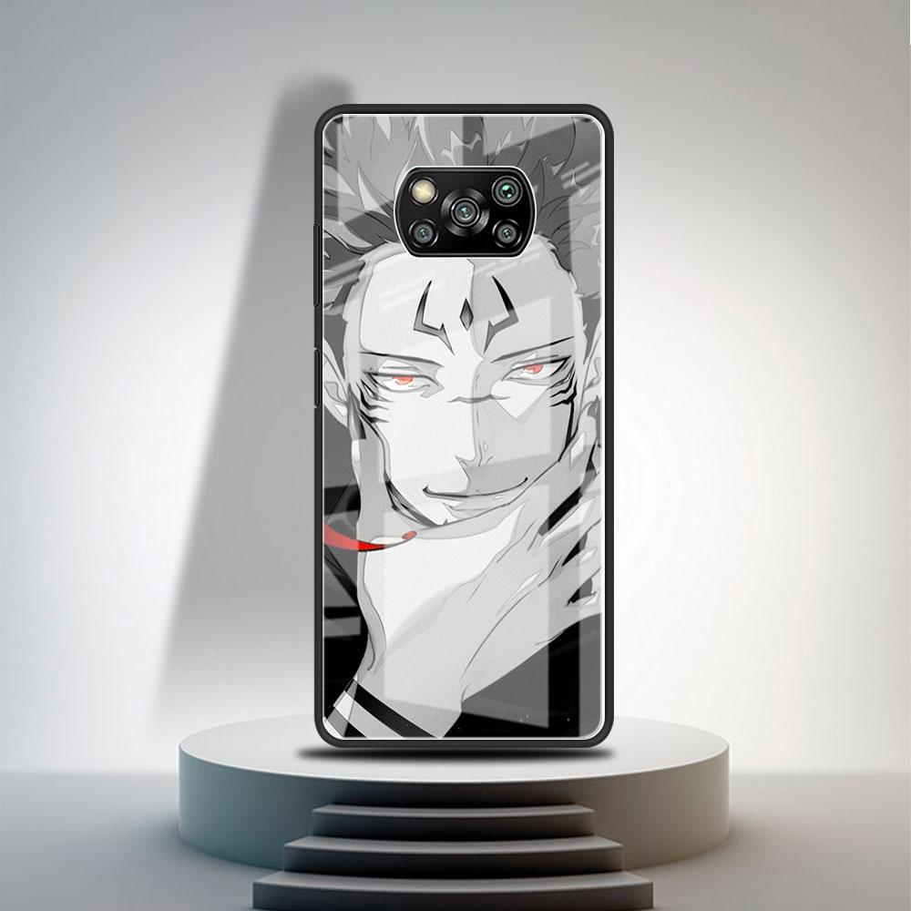 Husă de Sticlă Pentru Xiaomi Poco X3 NFC 11 Lite 11T F3 M3 Pentru Redmi Note 11 10 9 8 Pro 10S 9S Husă Telefon Jujutsu Kaisen Gojo Satoru