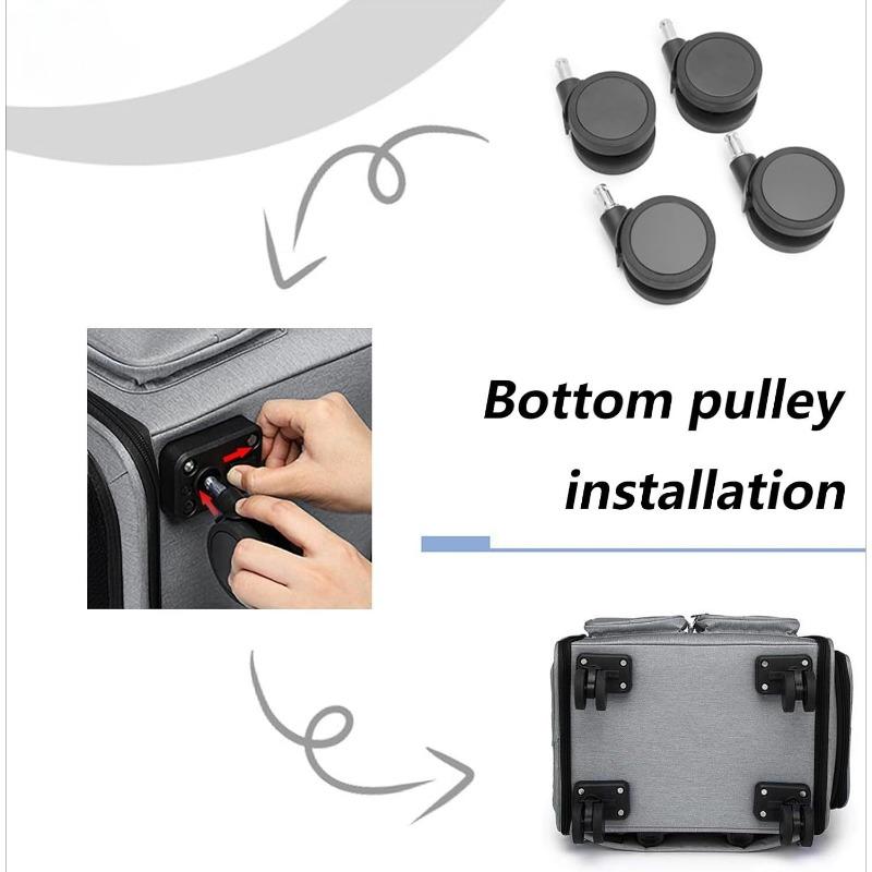 ATUBAN Transportrucksack für Haustiere mit Rädern, atmungsaktiv, Transportrucksack für Haustiere mit Rädern, zusammenklappbar, für kleine Hunde, Katzen, Welpen