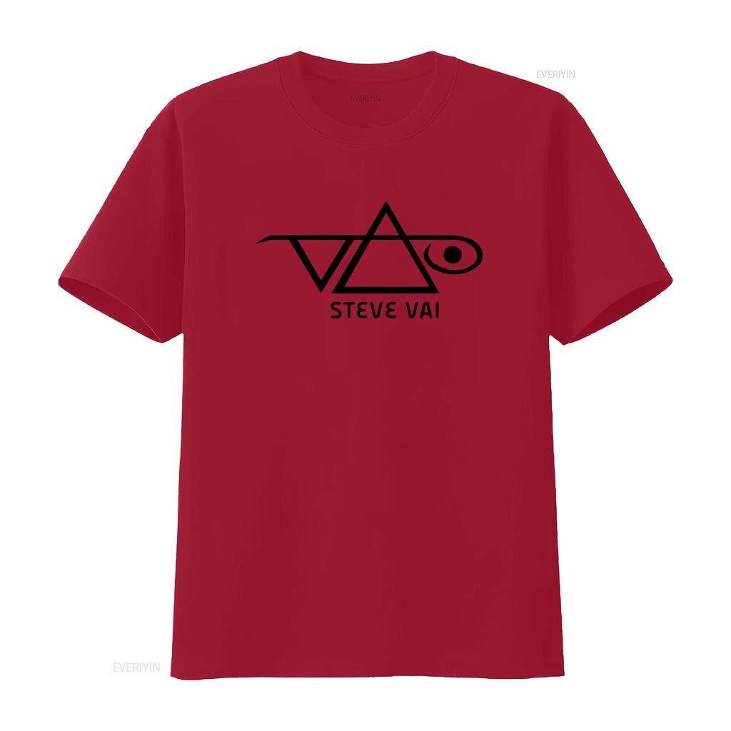 Steve Vai Logo T Shirt Licensed Rock N Roll Music Guitarist Band Black Vintage Washed Casual Designer Clothes Versatile Graphic