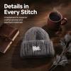 Embroidered Letters Winter Beanie Hat Solid Color Warm Hat Stylish Pullover Hat  For Women