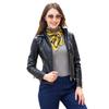 Veste en cuir à capuche automne et hiver pour femme avec capuche amovible et veste en cuir velours coupe slim