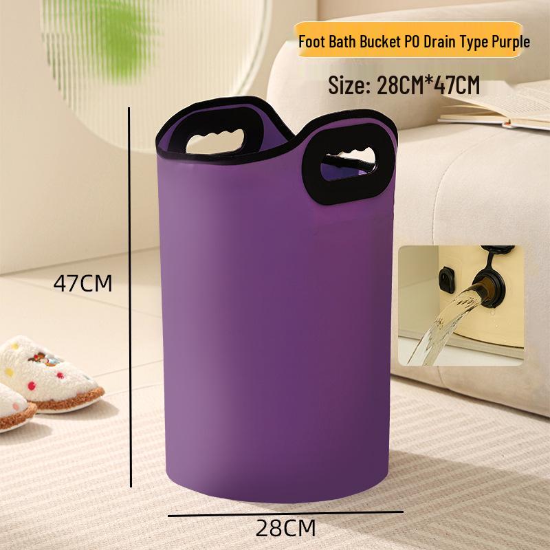 Portable Foldable Insulated Foot Bath Bucket for Adults - High Deep Over Calf Design