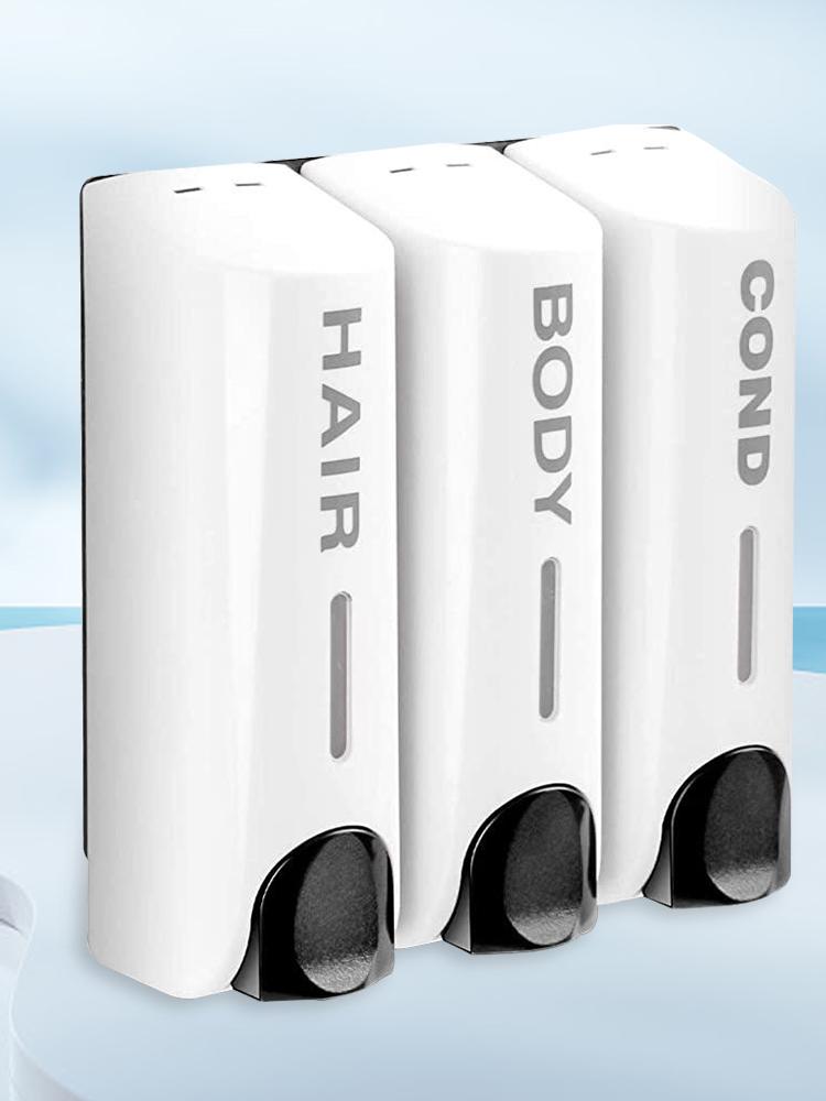 Triple 350ml Body Wash Dispenser Multi-Purpose Wall-Mount Washing Lotion Soap Container Large Capacity for Bathroom Accessories