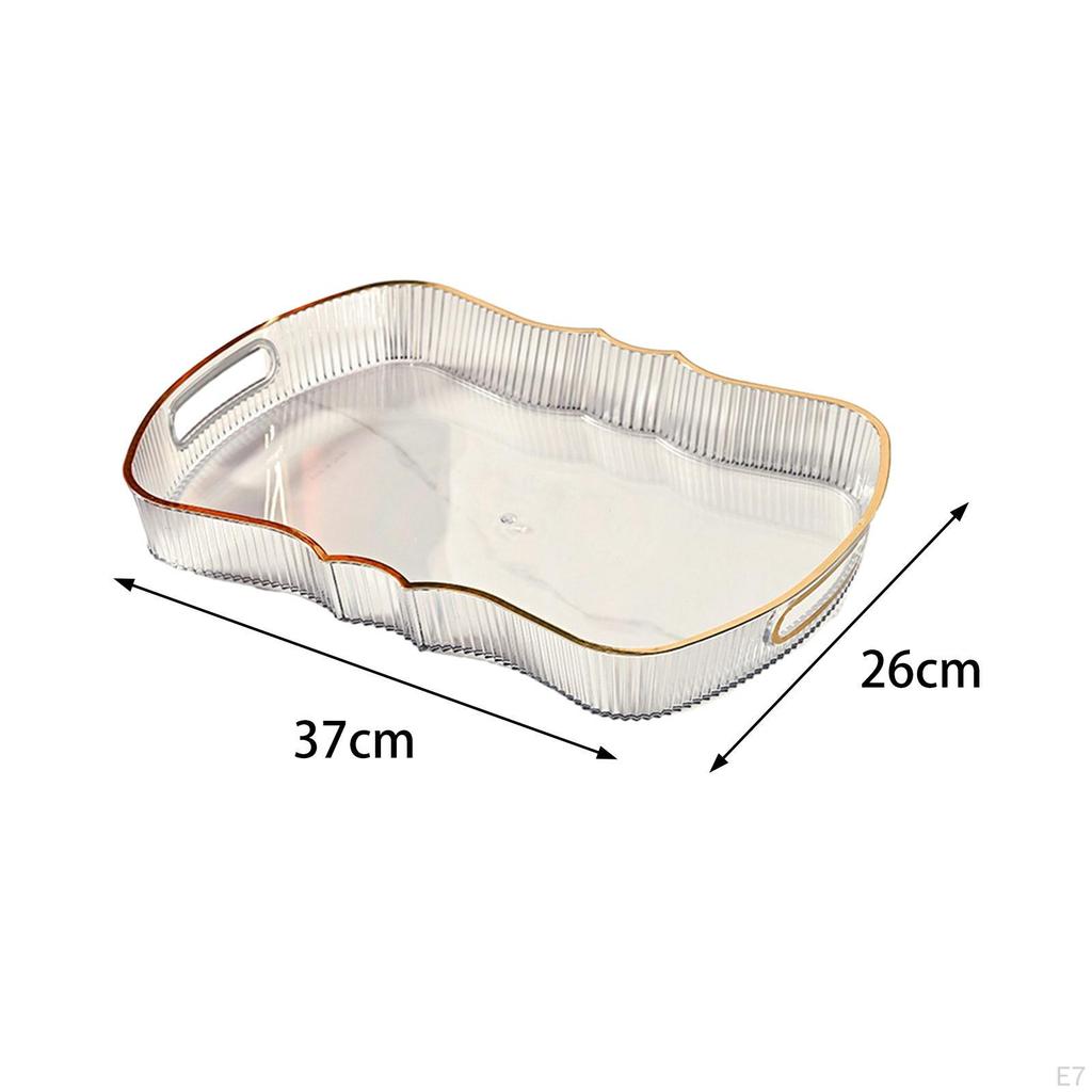 Acrylic Serving Tray Cosmetic Storage Bathroom Vanity Cafe Cafeteria Food for Bedroom