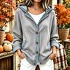 Women's Loose Fit Hooded Denim Cardigan Jacket with Trendy Patchwork for Casual Wear